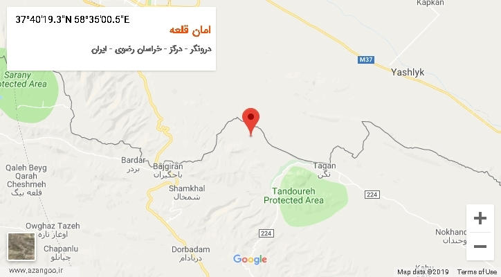 روستای امان قلعه بر روی نقشه