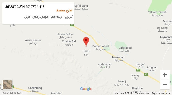 روستای امان محمد بر روی نقشه