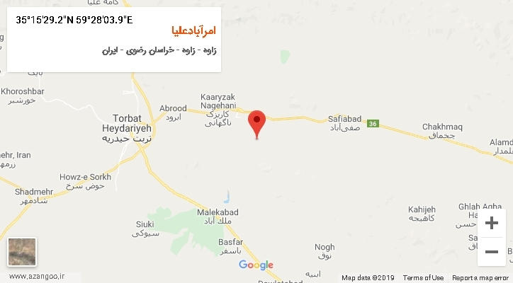 روستای امرآبادعلیا بر روی نقشه