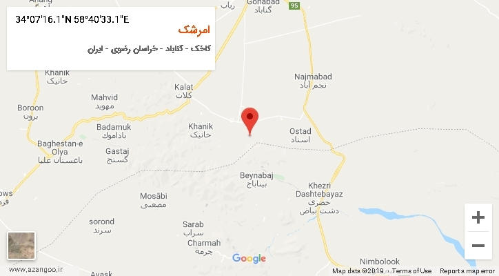 روستای امرشک بر روی نقشه