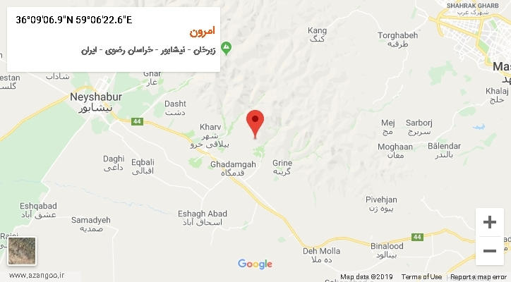 روستای امرون بر روی نقشه
