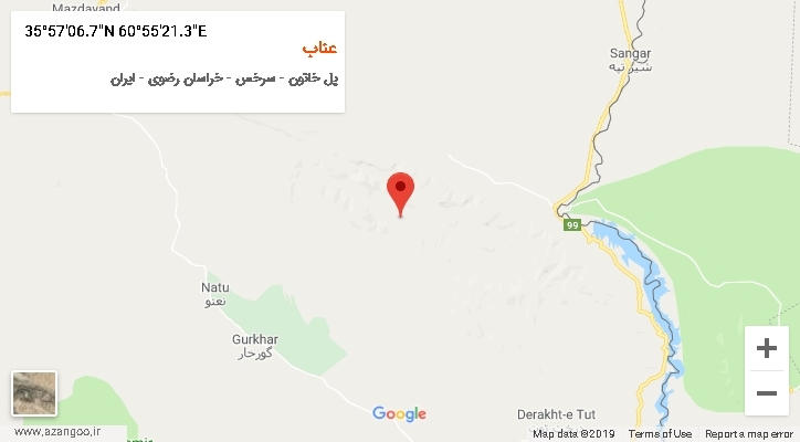 روستای عناب بر روی نقشه