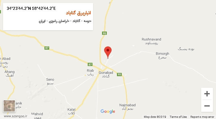 روستای انباربرق گناباد بر روی نقشه
