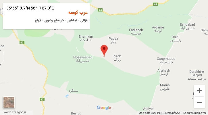 روستای عرب کوسه بر روی نقشه