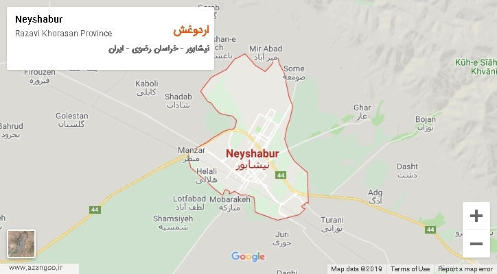 دهستان اردوغش بر روی نقشه