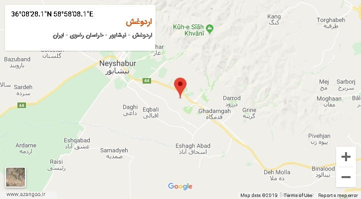 روستای اردوغش بر روی نقشه