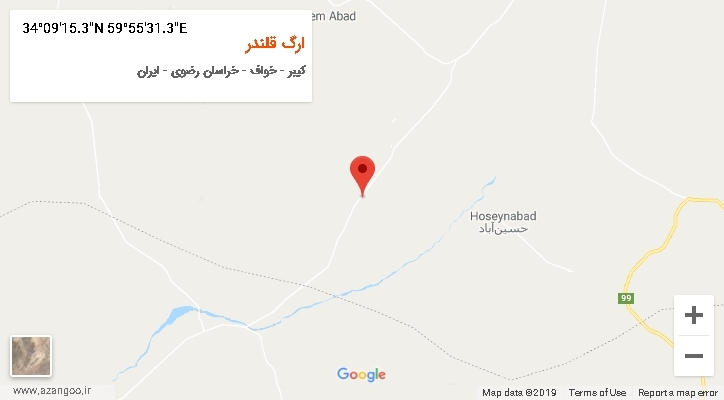 روستای ارگ قلندر بر روی نقشه
