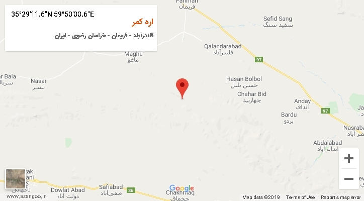 روستای اره کمر بر روی نقشه