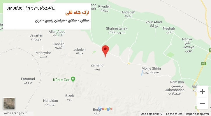 روستای ارک شاه قلی بر روی نقشه