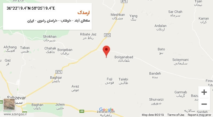 روستای ارمدک بر روی نقشه