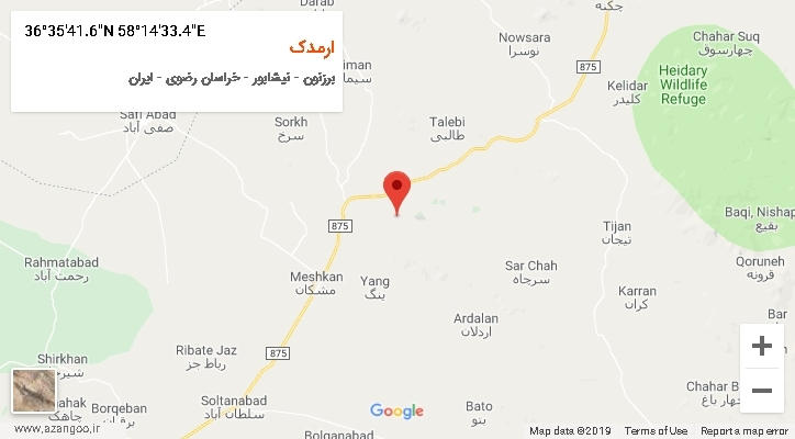 روستای ارمدک بر روی نقشه