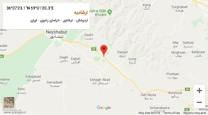 روستای ارشادیه بر روی نقشه