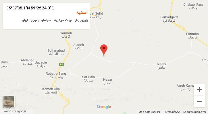 روستای اسدیه بر روی نقشه