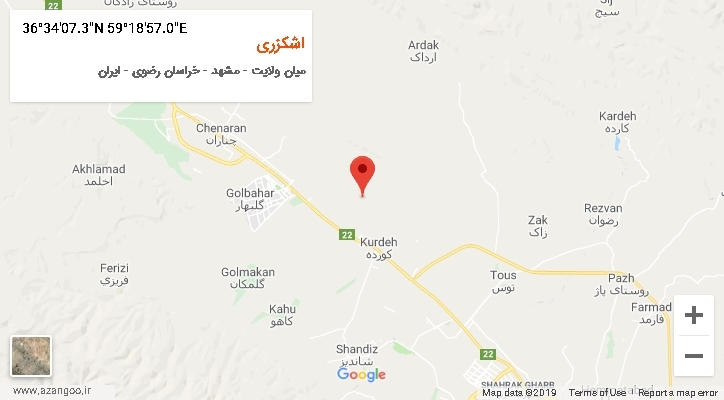 روستای اشکزری بر روی نقشه