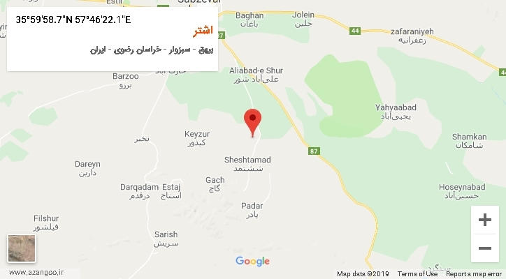 روستای اشتر بر روی نقشه