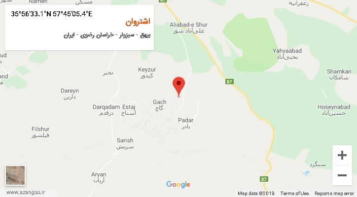 روستای اشتروان بر روی نقشه