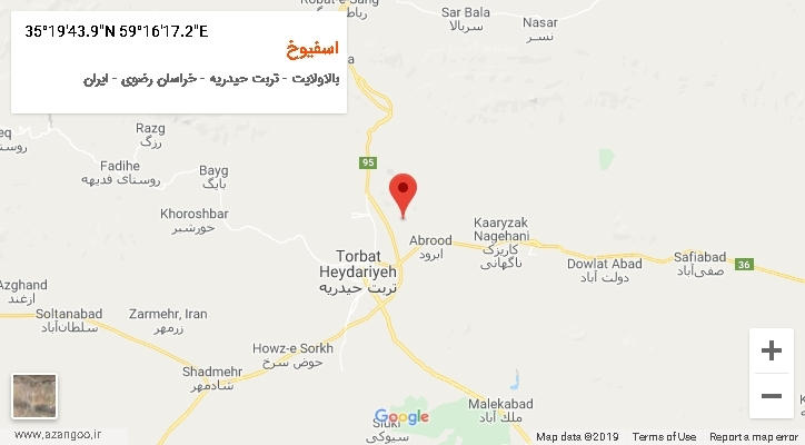 روستای اسفیوخ بر روی نقشه