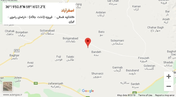 روستای اصغرآباد بر روی نقشه
