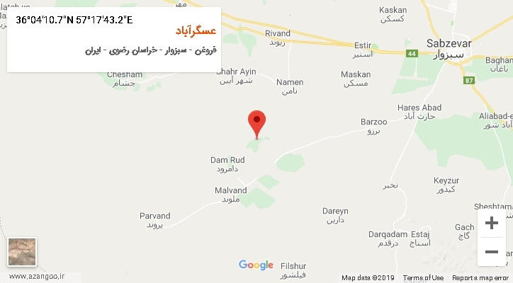 روستای عسگرآباد بر روی نقشه