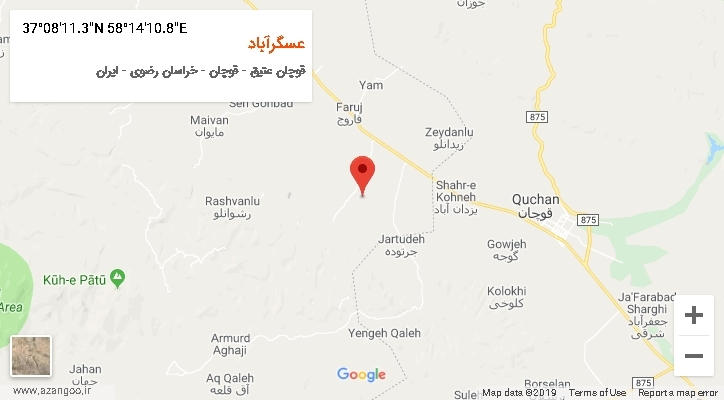 روستای عسگرآباد بر روی نقشه