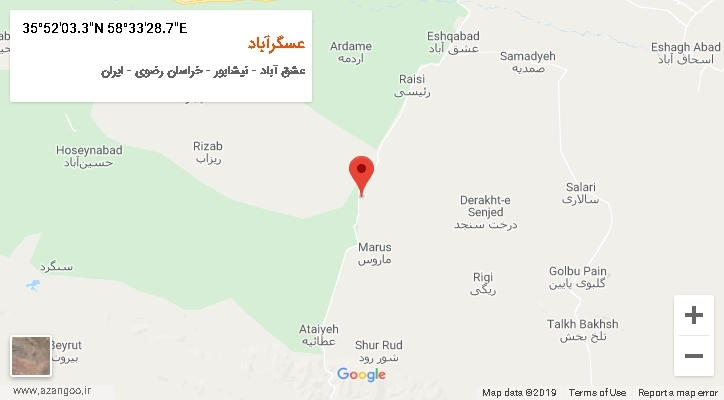 روستای عسگرآباد بر روی نقشه