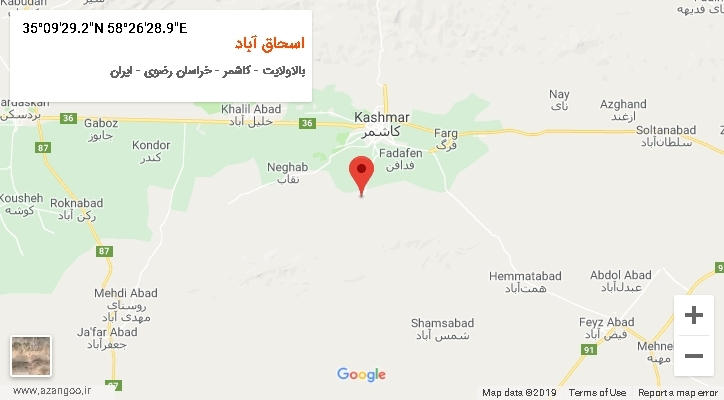 روستای اسحاق آباد بر روی نقشه