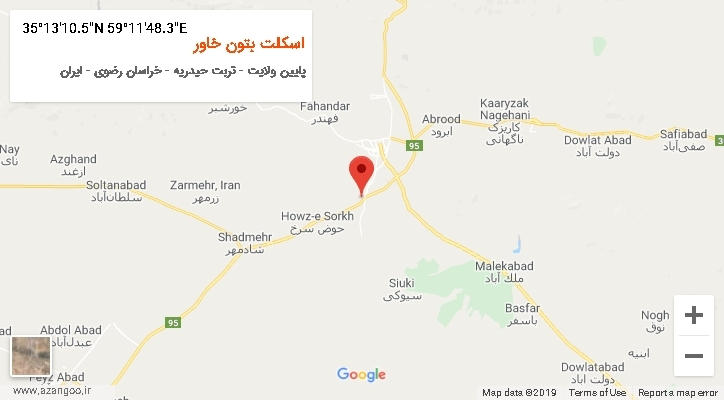 روستای اسکلت بتون خاور بر روی نقشه