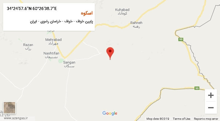روستای اسکوه بر روی نقشه