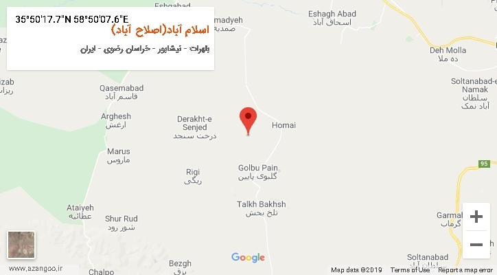 روستای اسلام آباد(اصلاح آباد) بر روی نقشه