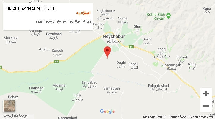 روستای اسلامیه بر روی نقشه