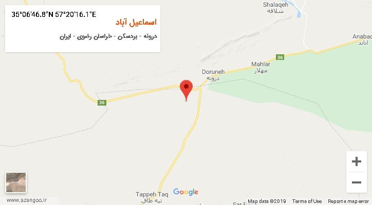 روستای اسماعیل آباد بر روی نقشه