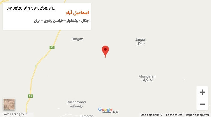 روستای اسماعیل آباد بر روی نقشه
