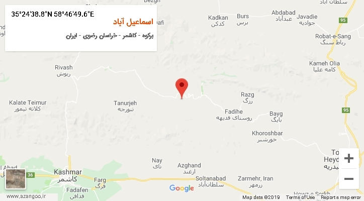 روستای اسماعیل آباد بر روی نقشه
