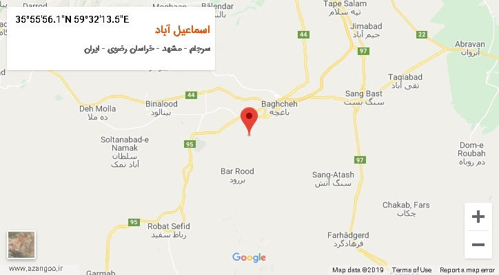 روستای اسماعیل آباد بر روی نقشه
