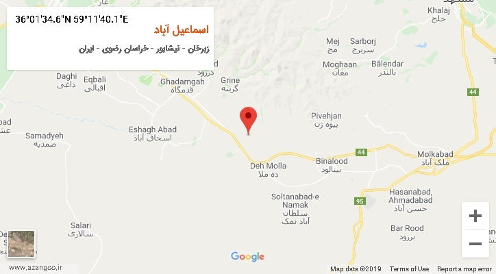 روستای اسماعیل آباد بر روی نقشه