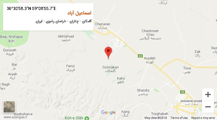 روستای اسماعیل آباد بر روی نقشه