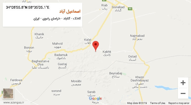 روستای اسماعیل آباد بر روی نقشه
