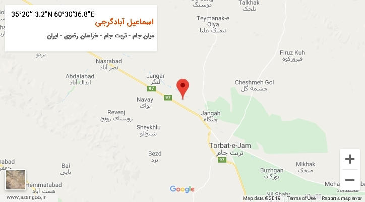 روستای اسماعیل آبادگرجی بر روی نقشه