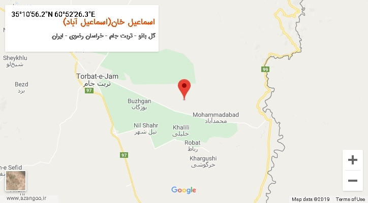 روستای اسماعیل خان(اسماعیل آباد) بر روی نقشه