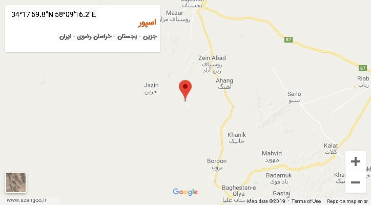روستای اسپور بر روی نقشه