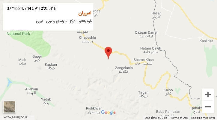 روستای اسپیان بر روی نقشه