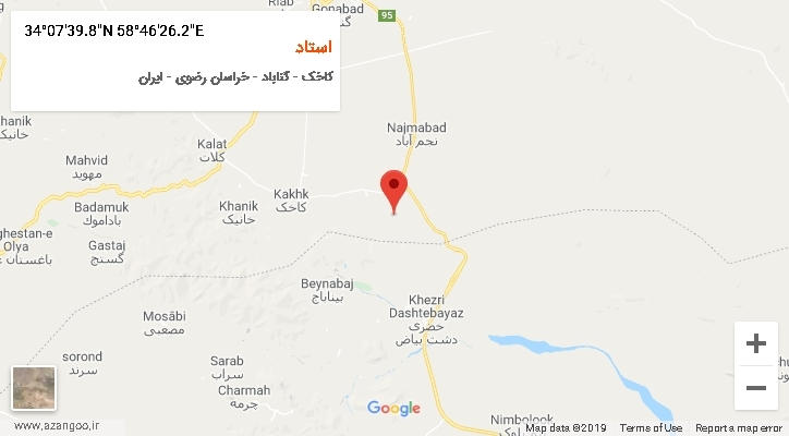 روستای استاد بر روی نقشه