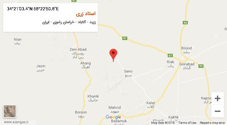 روستای استاد زری بر روی نقشه