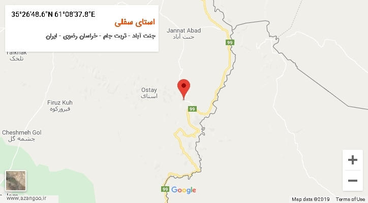 روستای استای سفلی بر روی نقشه