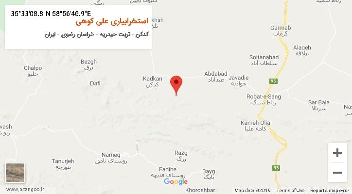 روستای استخرابیاری علی کوهی بر روی نقشه