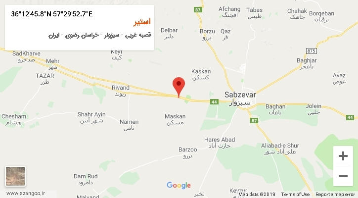 روستای استیر بر روی نقشه