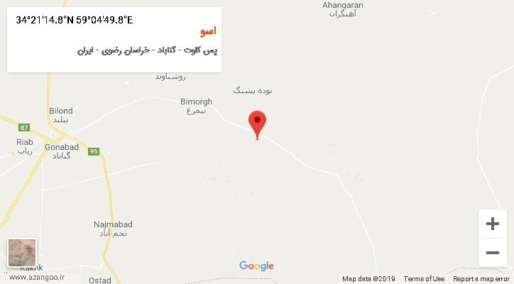 روستای اسو بر روی نقشه