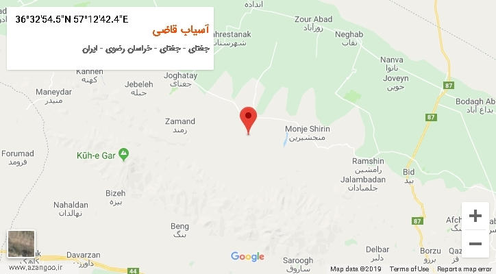 روستای آسیاب قاضی بر روی نقشه