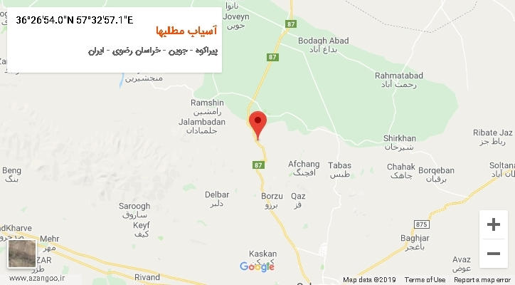 روستای آسیاب مطلبها بر روی نقشه