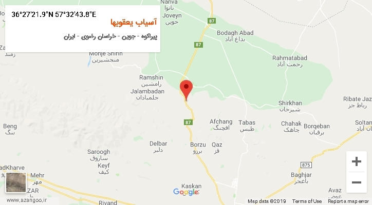 روستای آسیاب یعقوبها بر روی نقشه